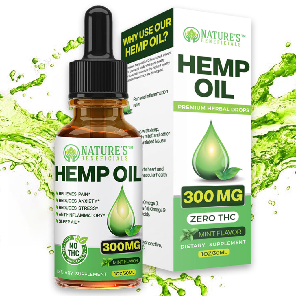 Organic Hemp Oil Drops 300 Mg Natures Beneficials