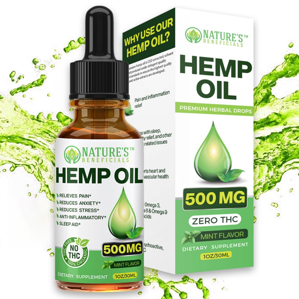 Organic Hemp Oil Drops 500 MG Nature's Beneficials