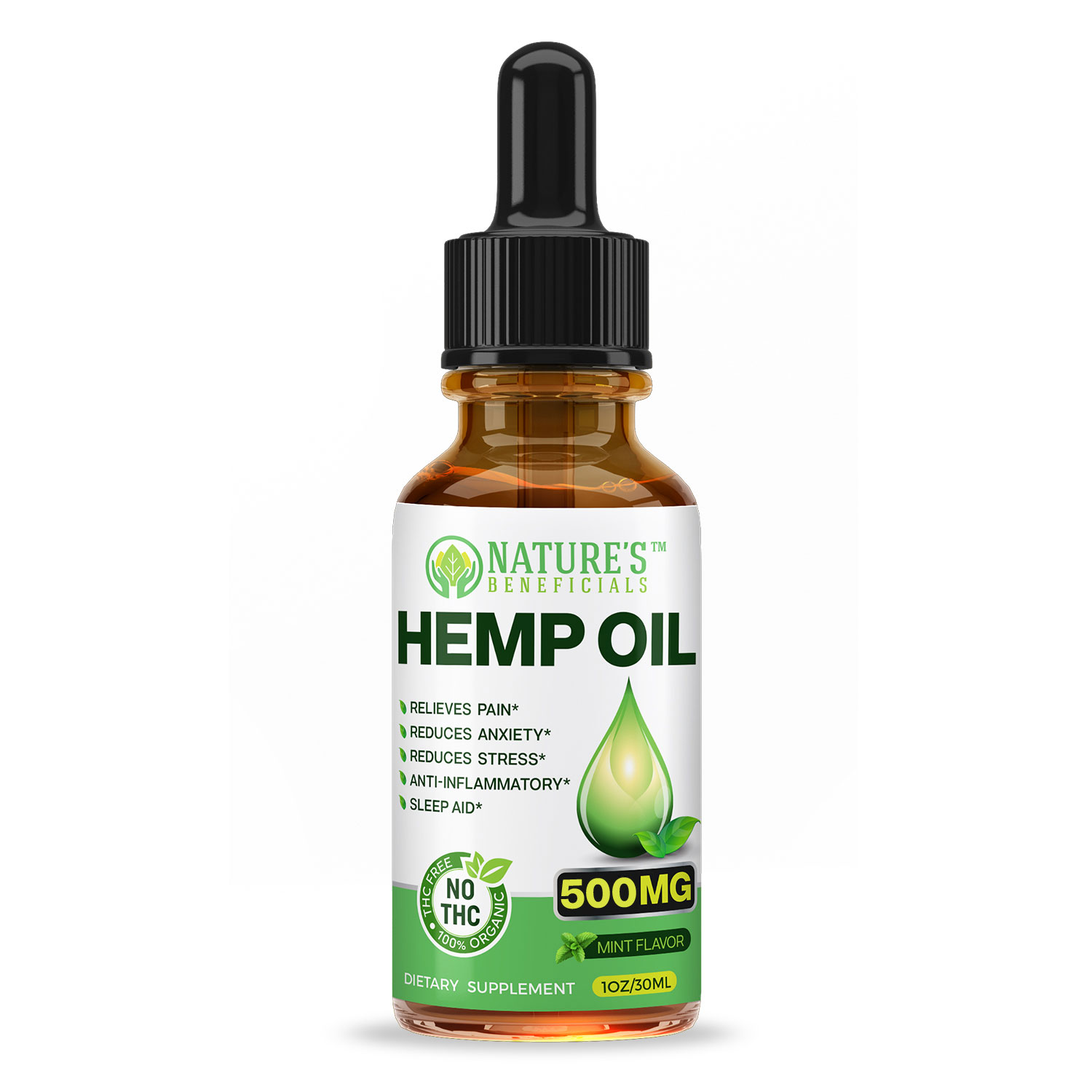 Organic Hemp Oil Drops 500 MG