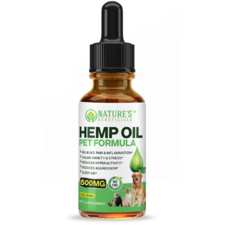 Organic Hemp Oil For Pets Drops 500 MG (For Dogs, Cats, Horses & More)